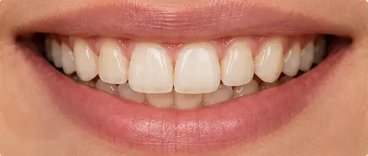 Before: uneven tooth proportions and dull color